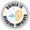 ZANEMIRU Hearing Loss Awareness Sticker Driver is Hearing Impaired stickers Driver Is Deaf stickers Hard of Hearing Circle Weather-Resistant Sticker for Water Bottles, Laptop, Window, Car Size 5"" view 1