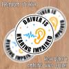 ZANEMIRU Hearing Loss Awareness Sticker Driver is Hearing Impaired stickers Driver Is Deaf stickers Hard of Hearing Circle Weather-Resistant Sticker for Water Bottles, Laptop, Window, Car Size 5"" view 3