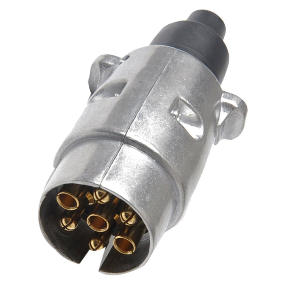Anneome 7 Pin Trailer Connector Plug, 12V Aluminium Alloy for Truck Towing
