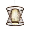 TONFON Chinese Bamboo Art Chandelier Modern New Chinese Dining Room Pendant Light Coffee Color Zen Ceiling Light Fixture for Kitchen Island Living Room Bedroom Bedside Hallway Hanging Light (Color : view 1