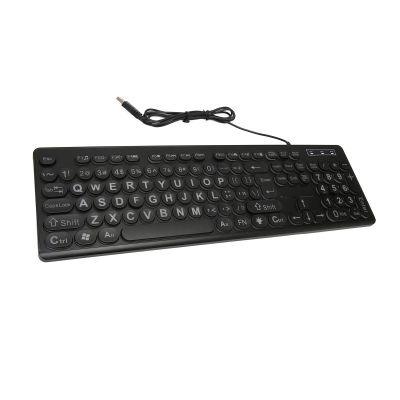 EBTOOLS Large Print Computer Keyboard, 104 Key Wired USB Backlit Standard Keyboard with Oversized Print Letters, for Visually Impaired Low Vision Individuals Elderly