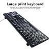 EBTOOLS Large Print Computer Keyboard, 104 Key Wired USB Backlit Standard Keyboard with Oversized Print Letters, for Visually Impaired Low Vision Individuals Elderly view 2