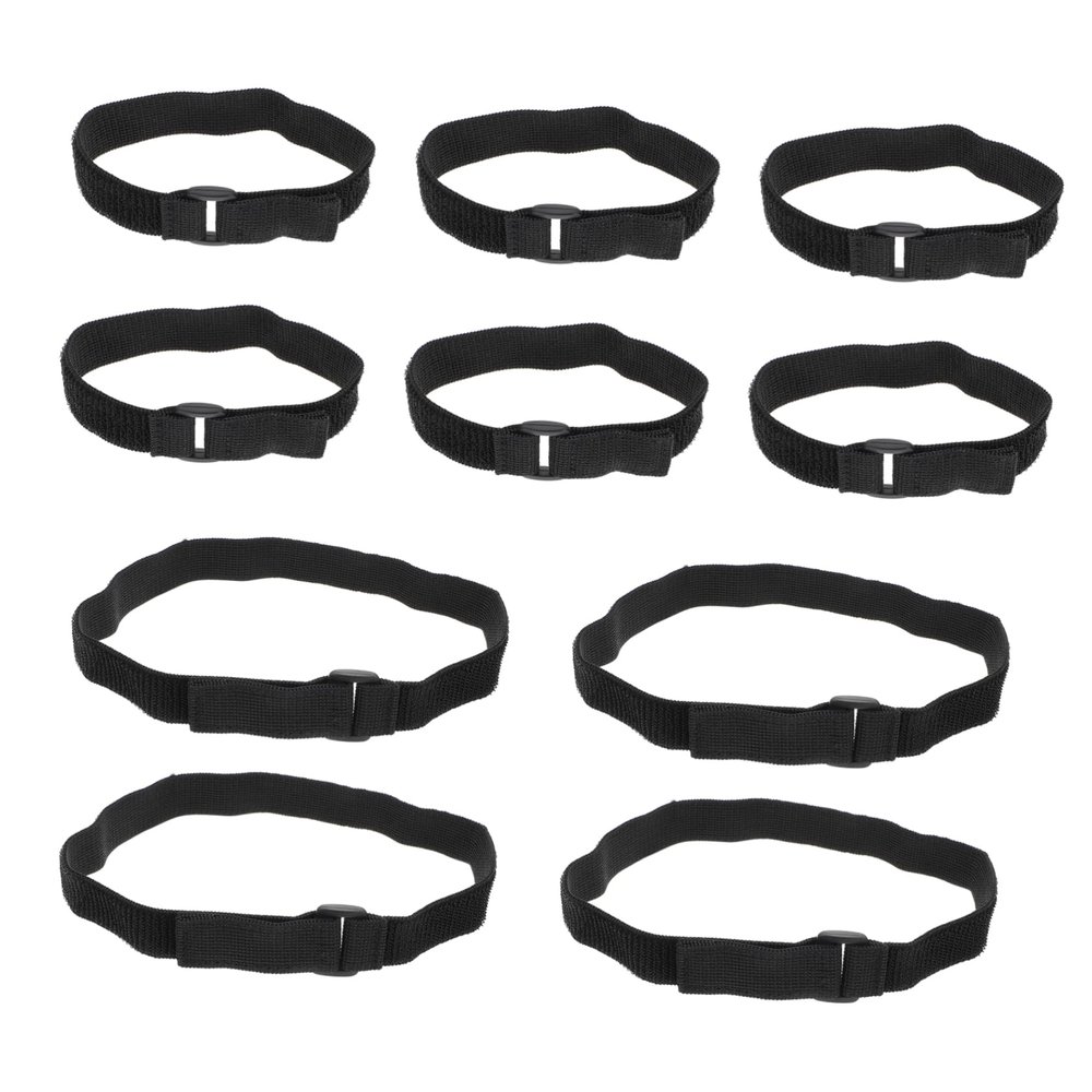 DOITOOL 10pcs Cable Management Straps Hook and Loop Cord Ties for Organization Soft Elastic Fastening Cords