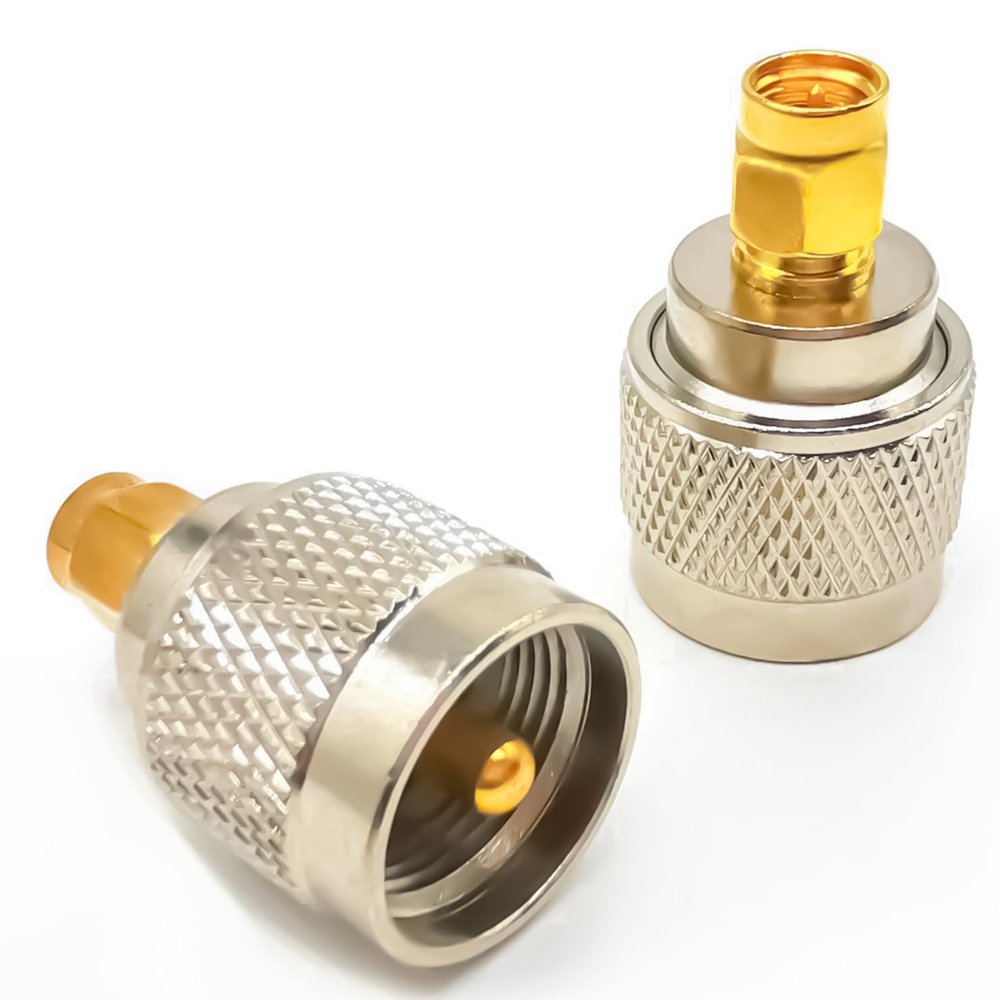 Ahoaepy 2pcs SMA to PL259 UHF Coax Adapter, SO239 Male to SMA Male CB Radio Antenna Connectors Coax Adapter for Ham Radio Antenna, FPV Antennas