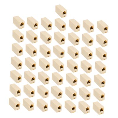 PLAFOPE 50pcs Female to Female Connector Inline Telephone Cable Extension Adapter for Landline Easy Install Keystone Jack Splitter for Fax Modem Pos Machines