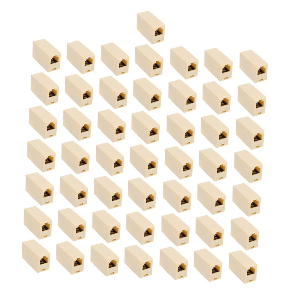 PLAFOPE 50pcs Female to Female Connector Inline Telephone Cable Extension Adapter for Landline Easy Install Keystone Jack Splitter for Fax Modem Pos Machines