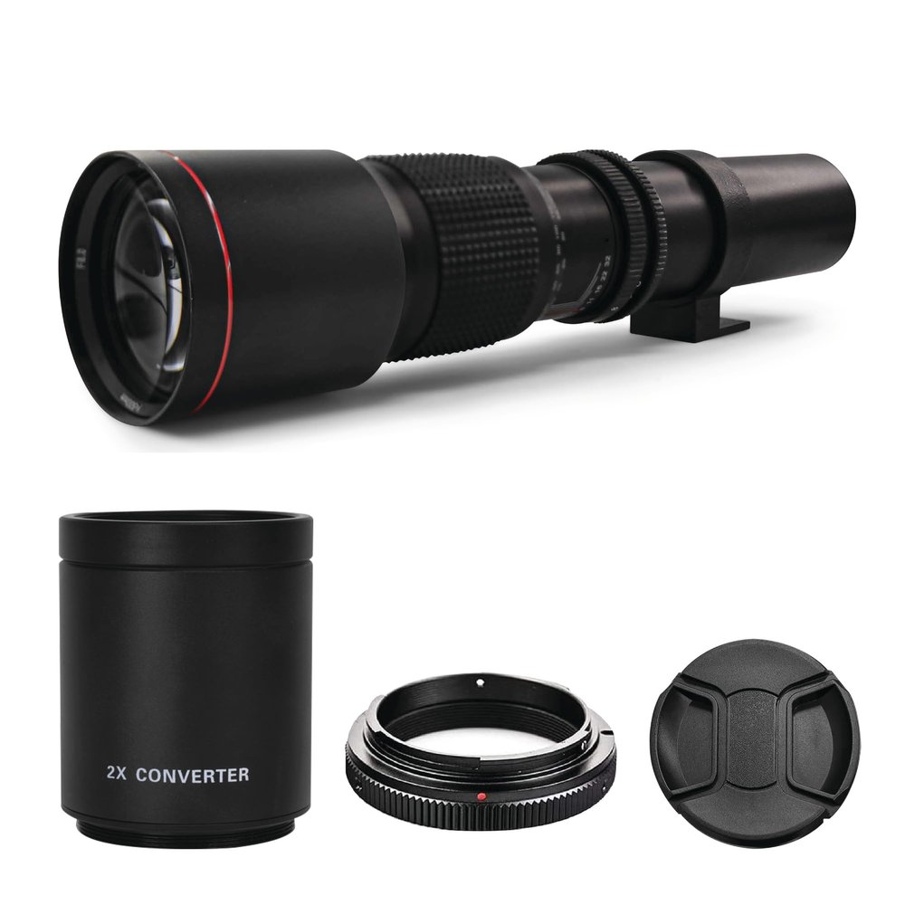 COMMANDER OPTICS 500-1000mm f/8.3 Manual Telephoto Zoom Lens for Canon EOS 80D,90D,Rebel T3,T3i,T4i,T5,T5i,T6,T6i,T6s,T7,T7i,SL1,SL2,EOS 70D,80D,EOS 5D,II/III/IV,6D|Camera Lens