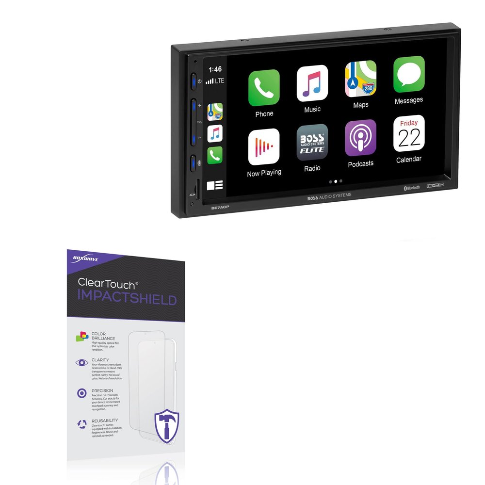BoxWave Screen Protector Compatible with BOSS Audio BE7ACP-C - ClearTouch ImpactShield (2-Pack), Impenetrable Screen Protector Flexible Film