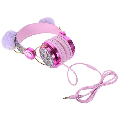 DOITOOL 2pcs Boys and Girls Headphones Plush Volume Limiting for Hearing Adjustable Wired Headset for Boy Girl for School Travel and Gaming