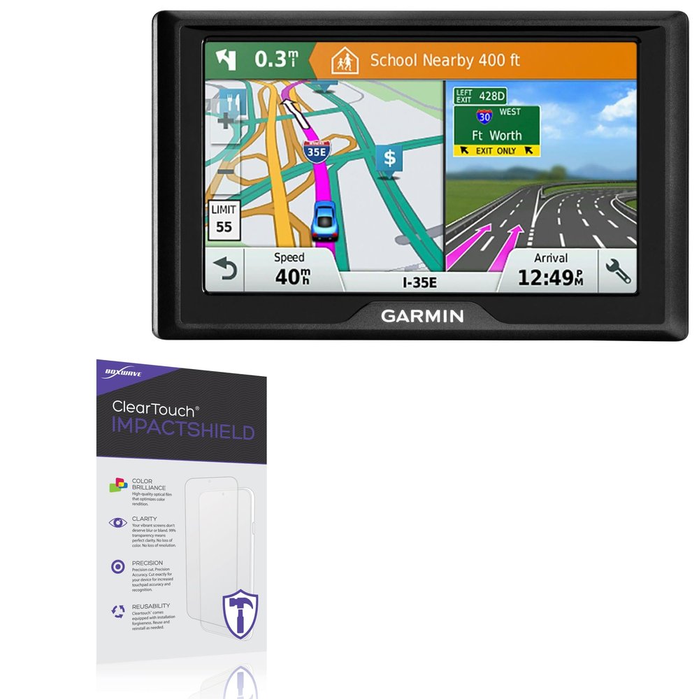 BoxWave Screen Protector Compatible with Garmin Drive 51 LM - ClearTouch ImpactShield (2-Pack), Impenetrable Screen Protector Flexible Film