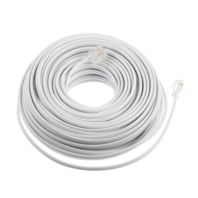 Veemoon Landline Phone Extension Cord Foot Extension Cable Flat Plug Drop Cord Foot Telephone Accessories