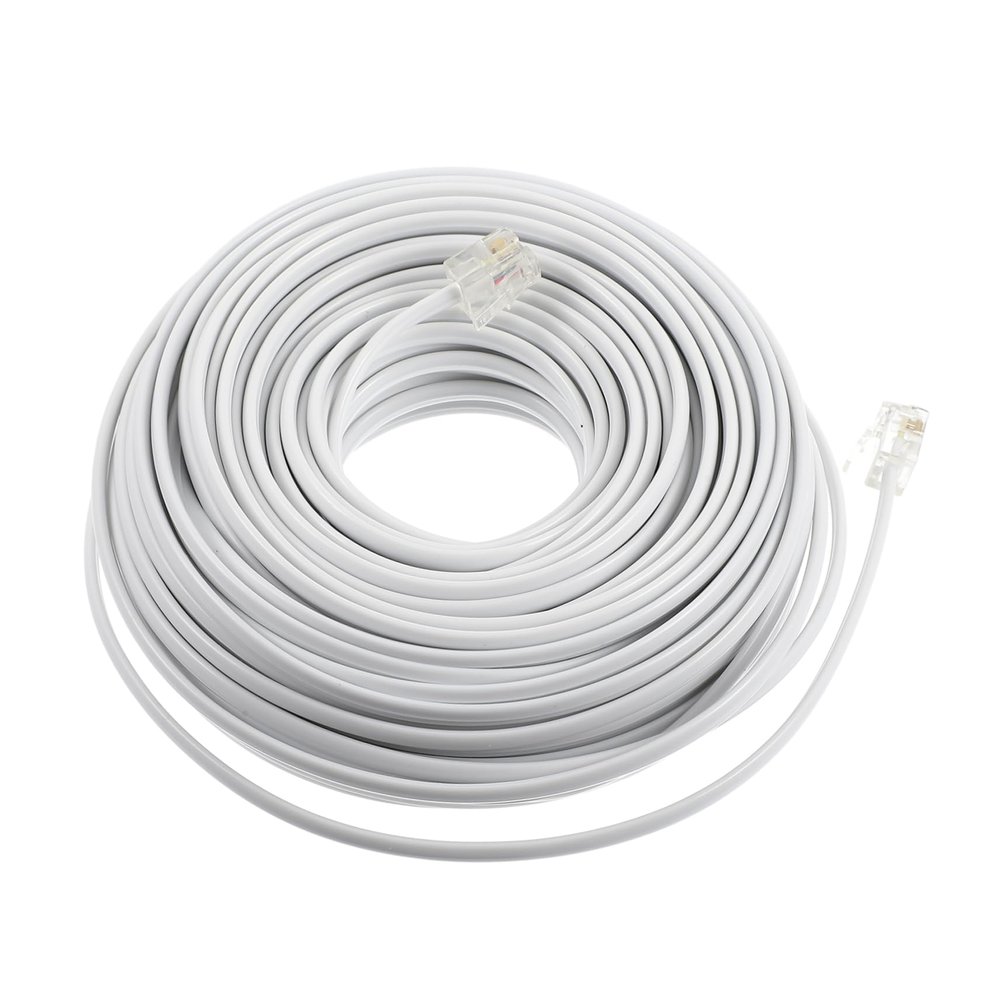 Veemoon Landline Phone Extension Cord Foot Extension Cable Flat Plug Drop Cord Foot Telephone Accessories