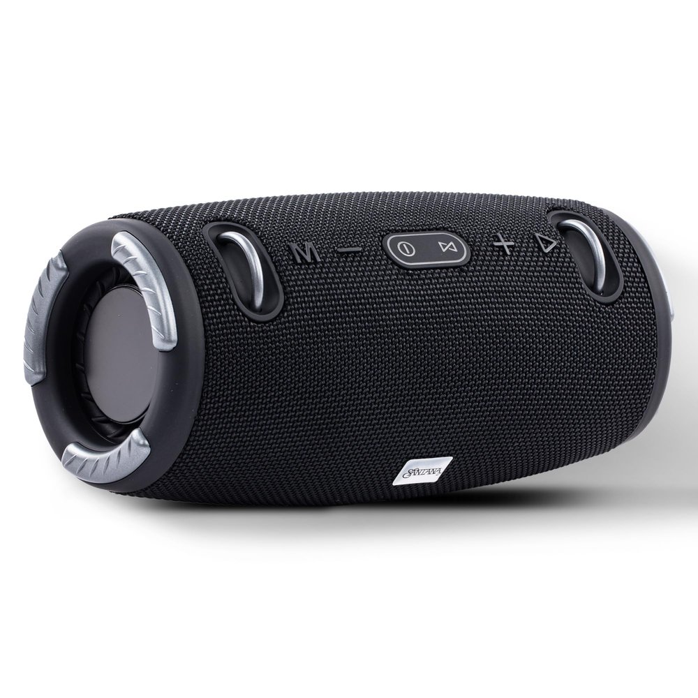 SANTANA BY CARLOS SANTANA Bluetooth Speaker- Effortlessly Portable True Wireless Stereo, Splash-Proof Design, Up to 24 Hours Playtime, Dynamic Sound, Integrated Controls | Ligero | Black