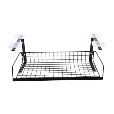 Homoyoyo Under Desk Cable Management Rack Cord Holder Shelf for Organizing Wires Power Strips and Routers Sturdy Mesh Design for Easy Access and Storage Black
