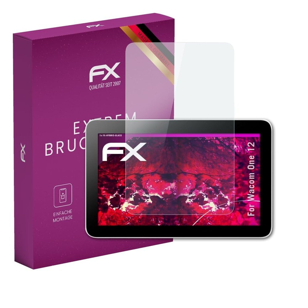 atFoliX Plastic Glass Protective Film compatible with Wacom One 12, 9H Hybrid-Glass FX Screen Protector