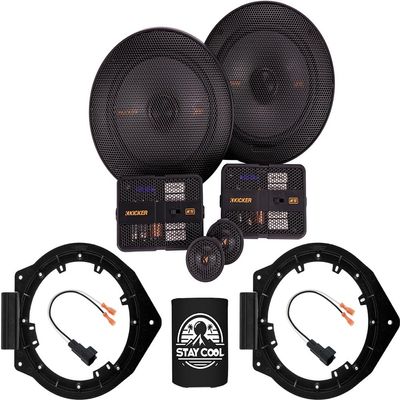 KICKER Speakers 6.5 inch for Chevrolet Spark 2016-2020 Upgrade Kit - Pair of KS Series with Adapters and Harness, Component 6 1/2 Car Audio Front or Rear Door Speaker for Chevy KSS650, 51KSS6504