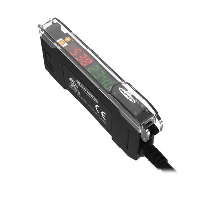DF-G3-PI-2M, Dual Display Fiber Amplifier; R: Depends on Fiber, 10-30Vdc, Out: 1 PNP and 4-20 mA Analog; 2m 5-Conductor PVC Cable, 87606