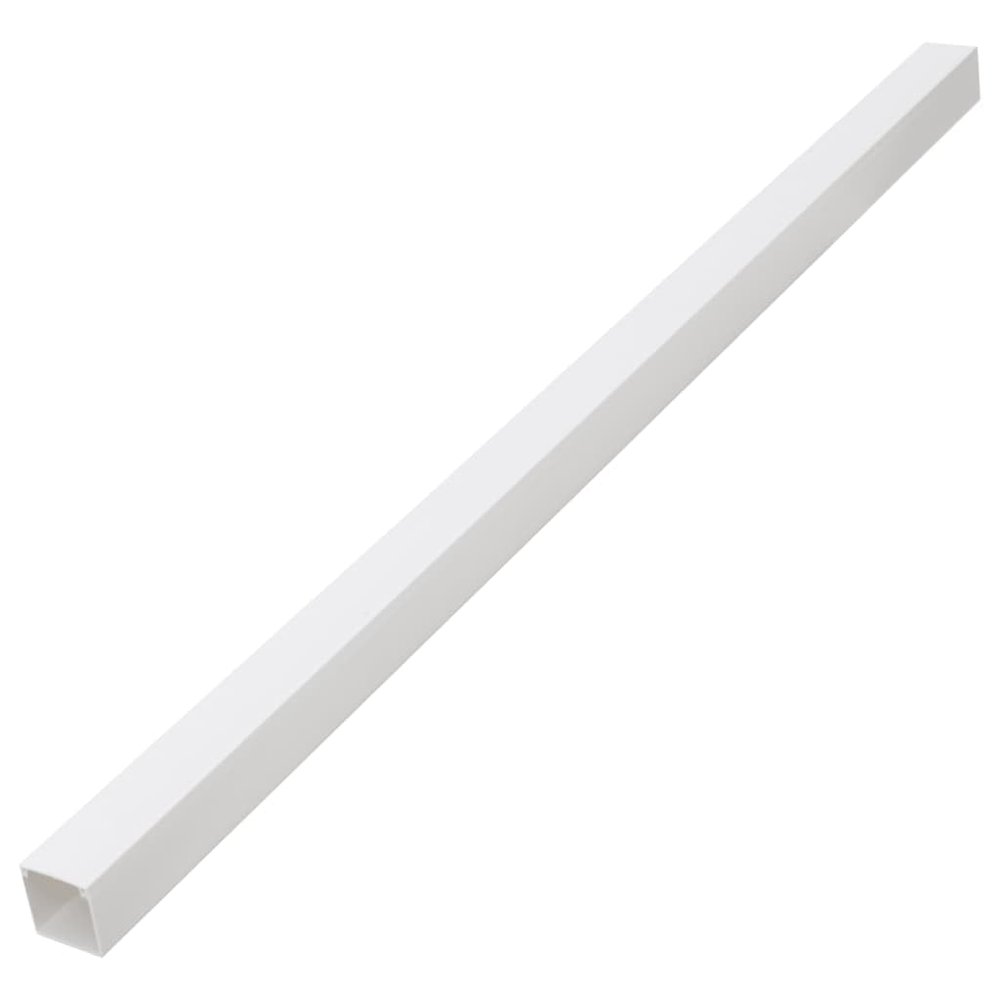 vidaXL PVC Cable Trunking Raceway - White Cord Management Hider - Cuttable, Paintable, Screw Mount, Home/Office Wire Organizer, 2.4"x1.6" Size, 3.3' Each, 30 Pcs