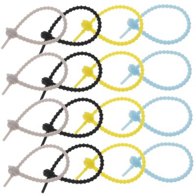 Homoyoyo 20pcs Silicone Cable Organizer Ties Cute Cord Management for Electronics Reusable Data Cables Holder for Use Mix of Styles