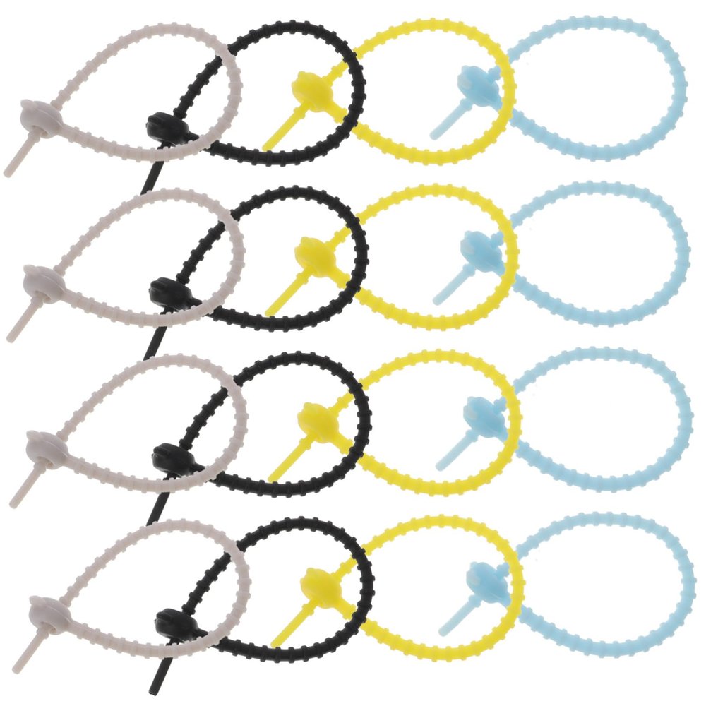 Homoyoyo 20pcs Silicone Cable Organizer Ties Cute Cord Management for Electronics Reusable Data Cables Holder for Use Mix of Styles