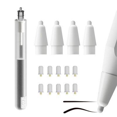 ifeli IF00092 Apple Pencil Paper-Like Film Nib with Lead Replacement Kit [Compatible with Apple Pencil 1st and 2nd Generation, 4 Replacement Nibs, 10 Refills + Lead Replacement, Pusher Included,