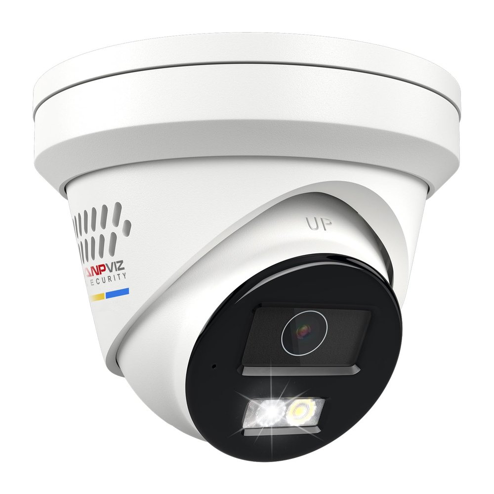 Anpviz 8MP IP PoE Camera, Strobe Light and Audio Alarm, Metal Turret 4K Security Camera Outdoor, 2 Way Audio, Color Night Vision, Human/Vehicle Detection, IP67 Waterproof, 2.8mm Lens, IPC-D3683WD-SA