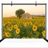 chnywork 10x6.5ft Sunflowers Field Backdrop Beautiful Rural Stone House Big Tree Natural Scenery Background for Sunflower Theme Birthday Party Decoration Kids Adults Portrait Photo Studio Props view 3