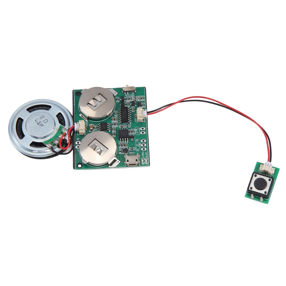 GZSHUNLI Recordable Sound Module Button Control Sound Chip 8M MP3 WAV Music Voice Player Programmable Board with Speaker for DIY, Green, 500443948