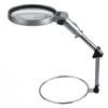 ZTBH Microscope Accessories Kit 5X Desk Magnifier Multi-Functional Reading Magnifying Glass Foldable Loupe with Led lamp Circuit Board Repair Tool Microscope Slides (Color : Style2) view 2