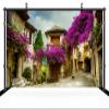 chnywork 5x3ft French Town Backdrop European Town Street Romantic Village Alley Blooming Flowers Background for European Travel Theme Wedding Party Decor Adult Lovers Portrait Photo Studio Props view 3