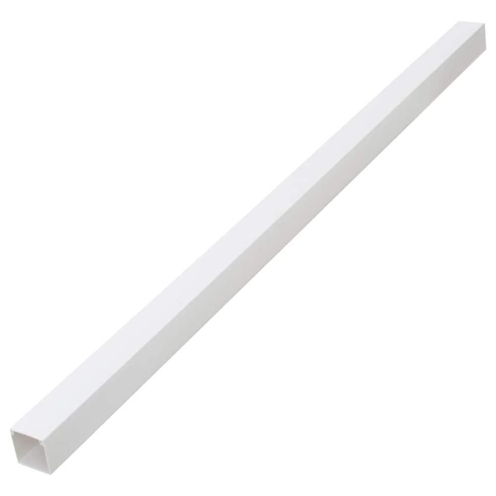 vidaXL PVC Cable Trunking Management Cord Hider - White Raceway Wire Cover, Cuttable & Paintable, 10 Channels for Office Home