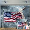 10 x 8 ft American Independence Day 4th of July Photography Backdrop Flag Stars and Stripes Flag Cross Veterans Day Decoration Background Kids Adult Portrait Banner Studio Props view 1