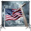 10 x 8 ft American Independence Day 4th of July Photography Backdrop Flag Stars and Stripes Flag Cross Veterans Day Decoration Background Kids Adult Portrait Banner Studio Props view 2