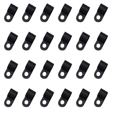 SOWAKA 50 Pcs Cable Clamp 1/8 Black R Type Nylon Screw Mounting Cable Fastener Wire Cords Clips for Wire Mounting Pipe Rope Tube Management (5/16)