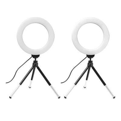 OUFEIJIA Fill Light 2 Pack Tabletop Fill Lamp Dimmable Ring Lamp Dimmable Photography Fill-in Lamp for Table Top Photo Video Photography, Black