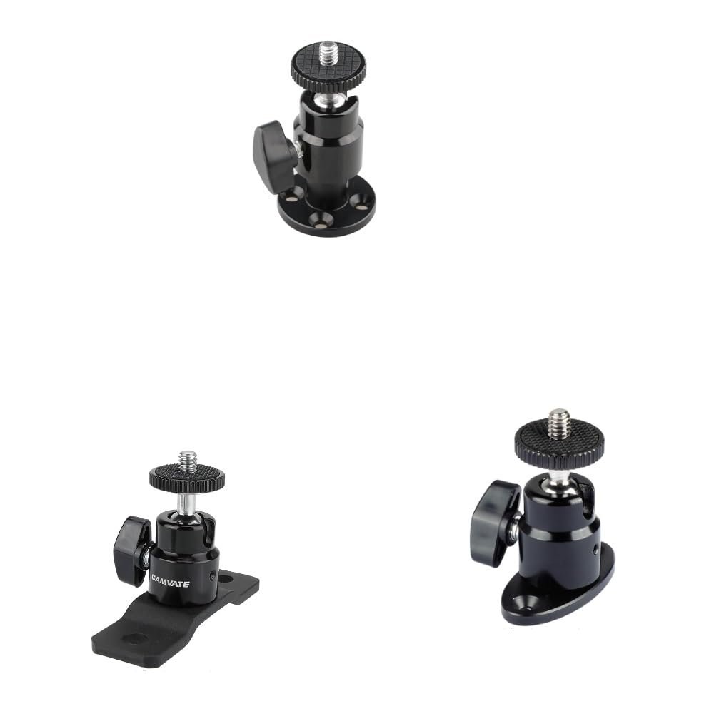 CAMVATE Photo Studio Video Wall Ceiling Mount + 1/4"-20 Ball Head with Bottom Pedestal Mount + 1/4"-20 Mini Ball Head with Ceiling Mount