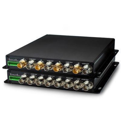 atroodac 3GHD SDI Fiber Converter 1080P Industrial Video Extender with Tally 4ch Loop Output and 3G-SDI to FC Optical Transceiver of Distances Up to 20km for Broadcast