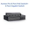AUMOX PRO 8 Port PoE Switch+8 Port Gigabit Ethernet Unmanaged PoE Switch 120W/250W Network Switch view 1