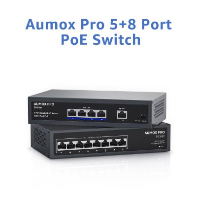 AUMOX PRO 8+5 Port Gigabit Ethernet Unmanaged PoE Switch 120W/78W Network Switch