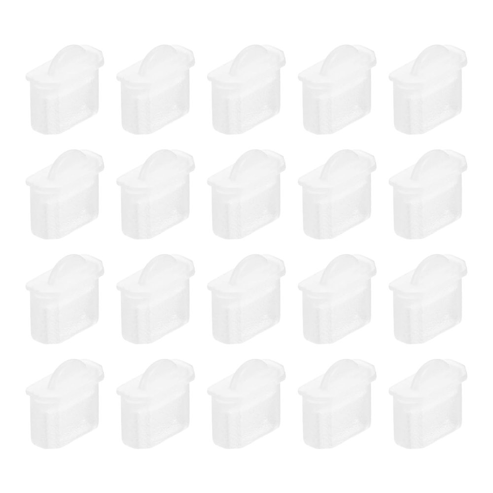 Rebower Anti Dust Cap Cover Silicone Micro Male Port 6x2.3mm/Clear/20Pcs