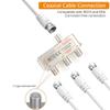 Woostars 3-Way Coaxial Cable Splitter (RG6 Compatible, F-Type, 5-2500MHz) Digital Signal Female Coax Splitter - Works with Satellite, Antenna, HDTV, Amplifier, CATV Cable TV 2-Pack view 2