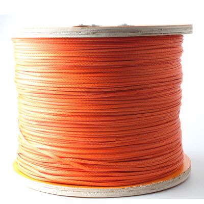 3mm(1/8'') 12 Strands 200m UHMWPE Single Hollow Braid Paraglider Winch Towing Rope Orange/Gray Color (200, Orange Color)