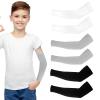 Abeillo 3Pairs Kids Arm Sleeves Thinly UV Sun Protection Cooling Arm Compression Sleeves, Outdoor Sport Breathable Elastic Ice Sleeve for Youth Boys Girls (7-12 Years) (Black&White&Grey) view 1