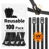 100 Pack Reusable Zip Ties + 24 Pack Magnetic Cable Ties Cute Cloud Design, Great for Bundling and Organizing view 2