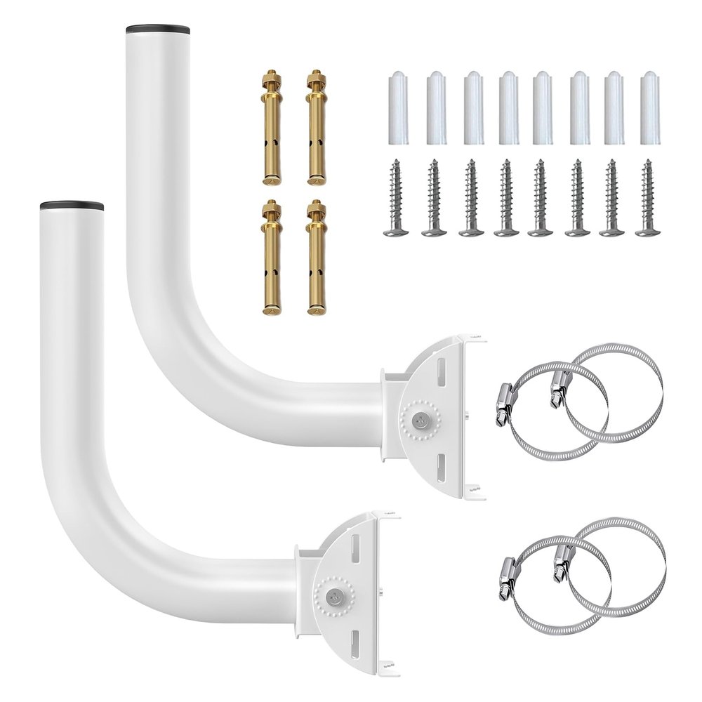 Baaletc Universal Wireless Bridge Bracket Mount, Pole and Wall-Mounted J Mounting for TV Antennas, Point to Point Wireless Bridge, Outdoor Access Point AP 2-Pack