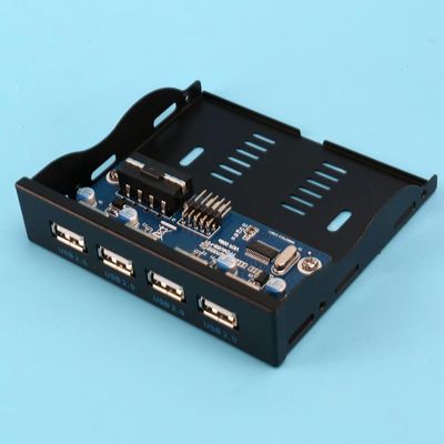 DirectNine Basics for 3.5 Inch Floppy Bay 4 Ports USB 2.0 Hub USB2.0 Front Panel Expansion Adapter Connector Bracket with 9Pin Cable for Desktop, 6924022953455