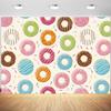 12x8ft Donut Backdrop Donut Birthday Sweet One Party Photography Background Colorful Donut Sprinkle Grow Up Baby Shower Party Decoration Supplies Photo Booth Props view 1