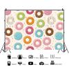 12x8ft Donut Backdrop Donut Birthday Sweet One Party Photography Background Colorful Donut Sprinkle Grow Up Baby Shower Party Decoration Supplies Photo Booth Props view 2