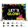 10x6.5ft Glow Party Backdrop Neon Glow in The Dark Lets Glow Photography Background 80s 90s Prom Glowing Party Decoration Supplies Photo Booth Props Banner view 2