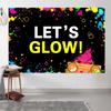 10x6.5ft Glow Party Backdrop Neon Glow in The Dark Lets Glow Photography Background 80s 90s Prom Glowing Party Decoration Supplies Photo Booth Props Banner view 4